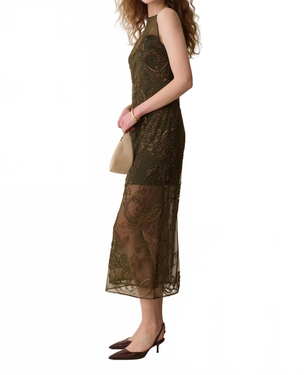 NEW FEW MODA ora dress in olive - Picture 2 of 7